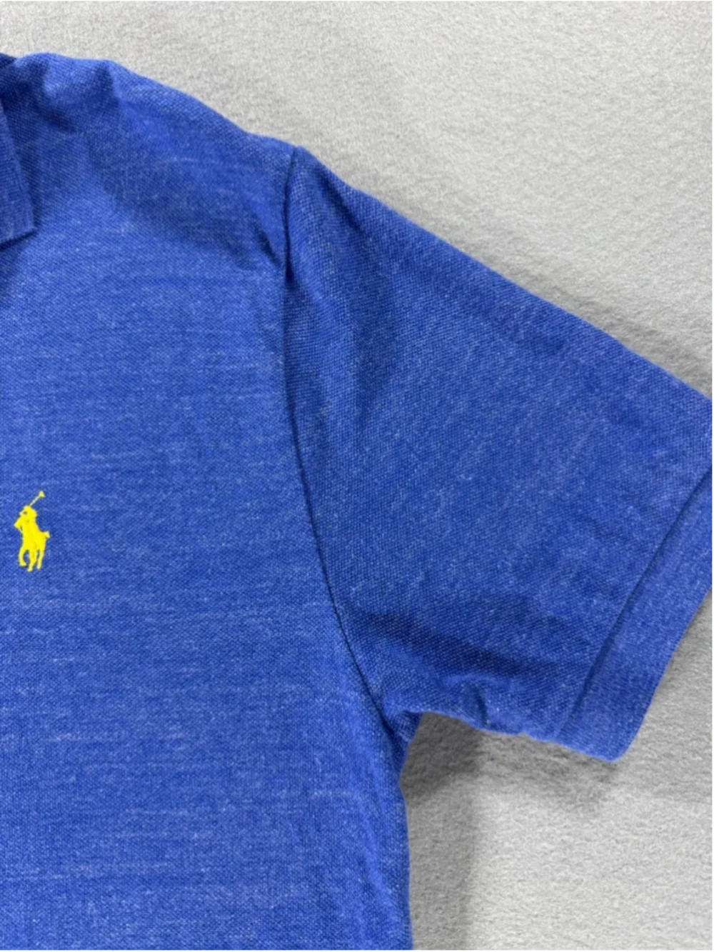 Ralph Lauren Blue Polo Shirt with Yellow Emblem Size Small